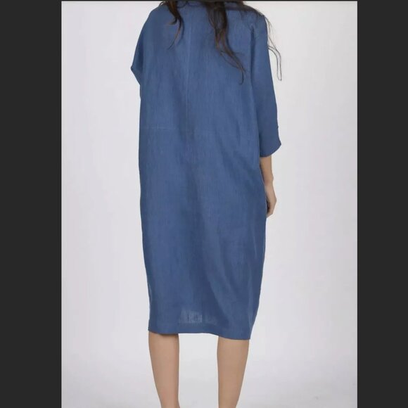 Eva's Sunday EVASSUNDAY grey linen Leah dress - Picture 8 of 9